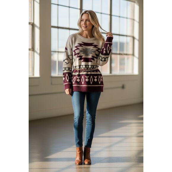 American Eagle Outfitters Sweaters - American Eagle Outfitters Aztec Southwest Knit Sweater Women’s Medium